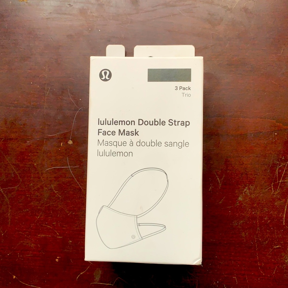 Lululemon Double Strap Face Mask 3 Pack Black